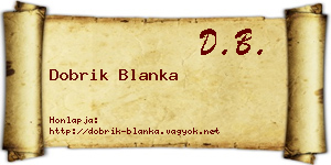 Dobrik Blanka névjegykártya